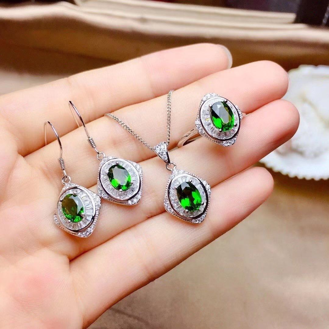 [DF]Ensemble de bijoux à breloque ethnique en labradorite - Argent S925 