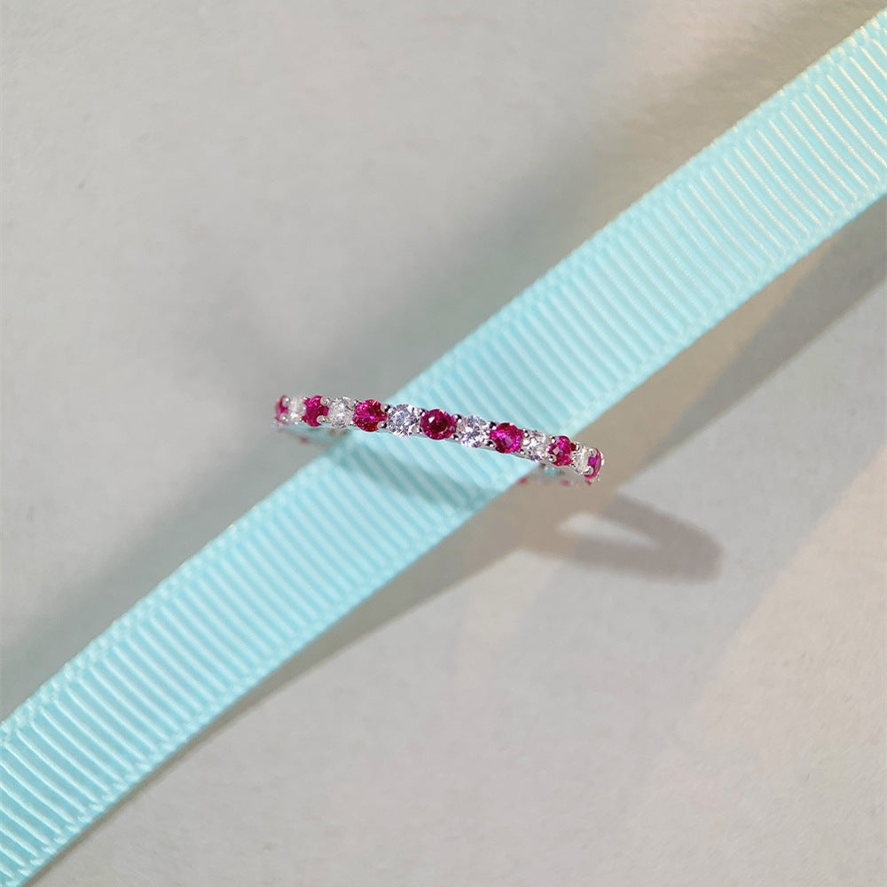 High carbon diamond s925 sterling silver ring, diamond gemstone zircon ring