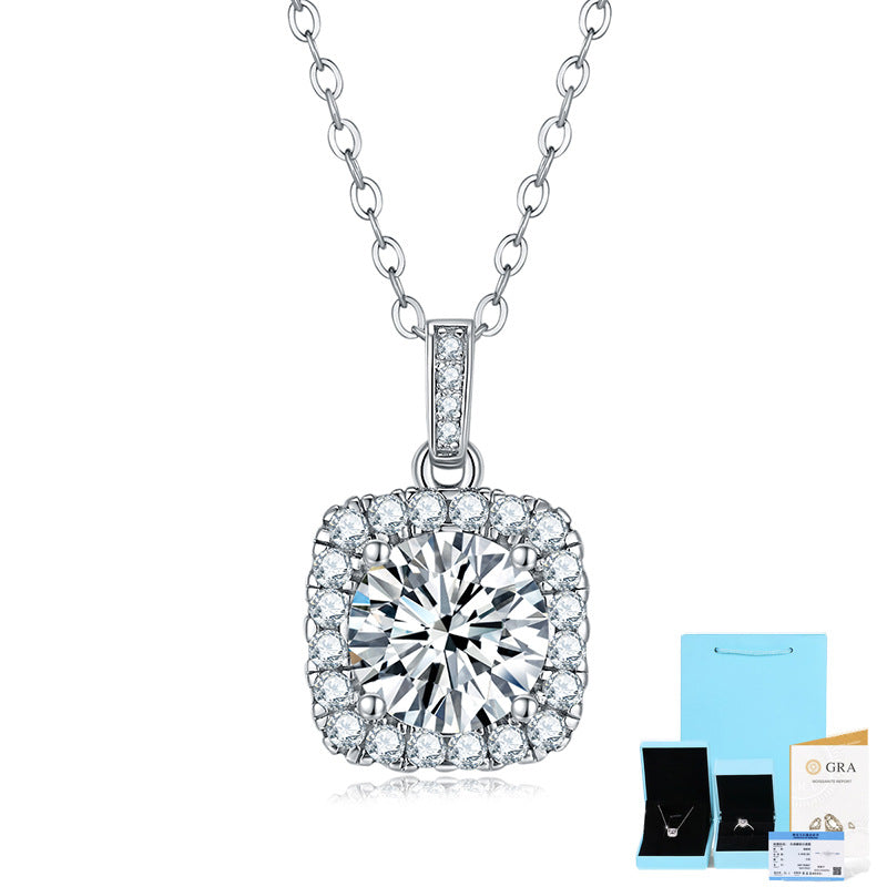 Pendentif en argent S925, nouveau collier de sucre en pierre Mosang