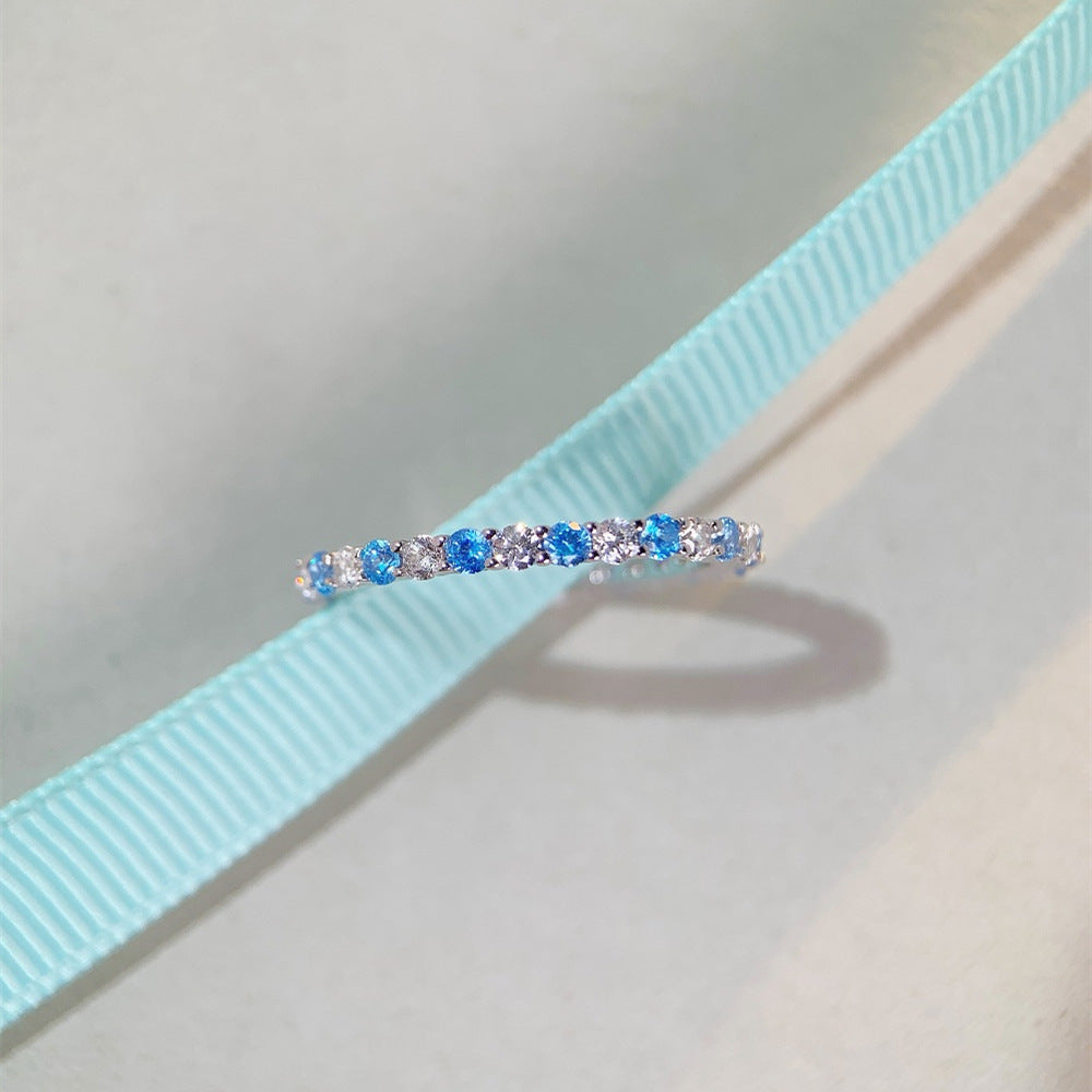 High carbon diamond s925 sterling silver ring, diamond gemstone zircon ring