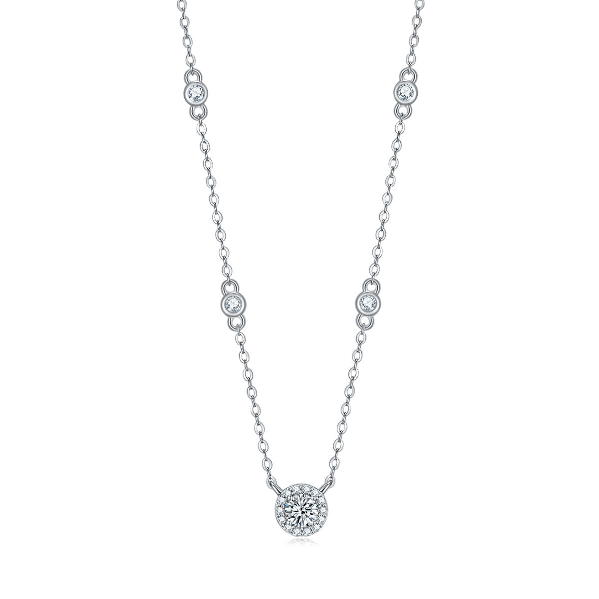 Collier en argent S925, pendentif étoile à pois Moissanite, chaîne de clavicule à la mode