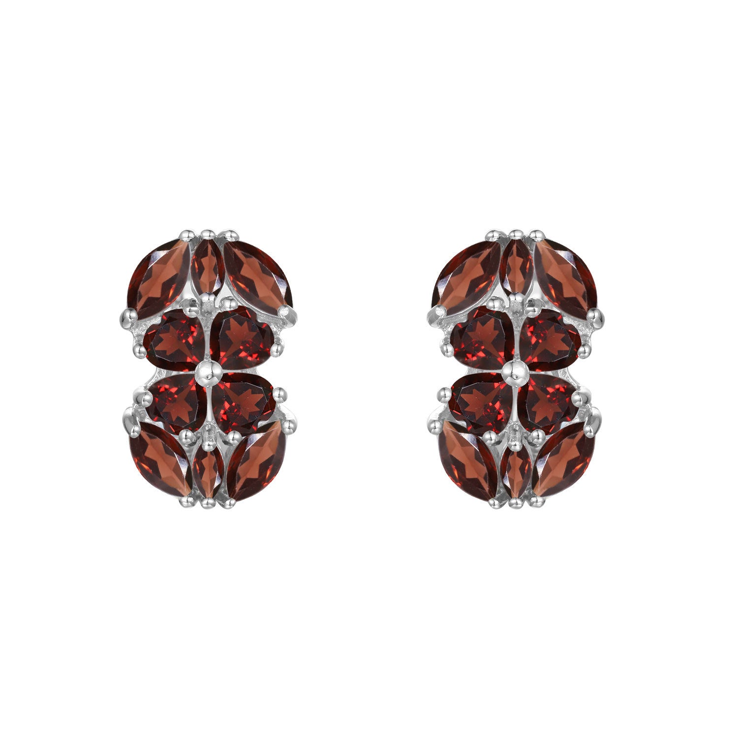 Pendientes de piedras preciosas de colores naturales, pendientes de botón con incrustaciones de plata S925 de colores