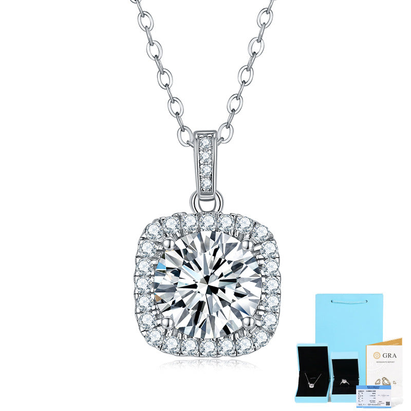 Pendentif en argent S925, nouveau collier de sucre en pierre Mosang