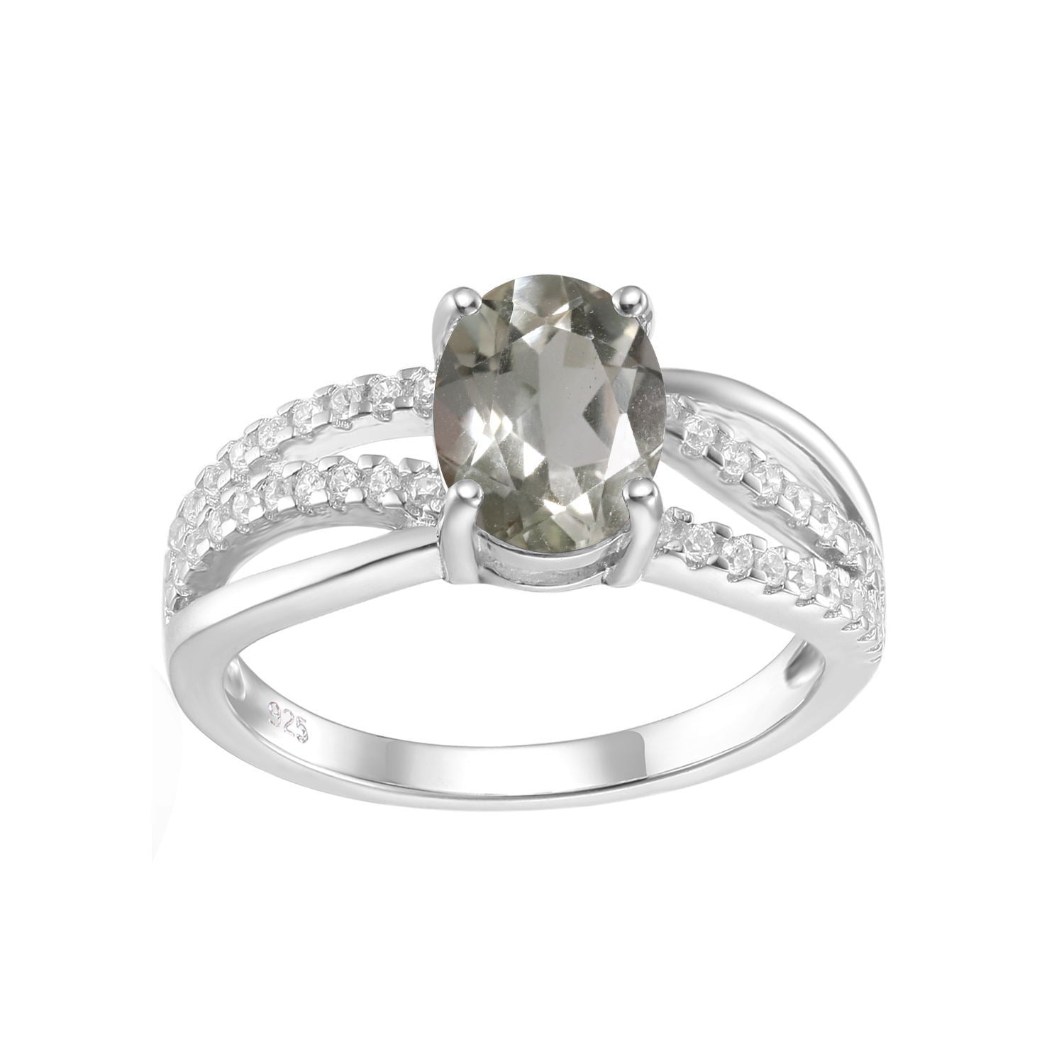 Temperament s925 Silver Set Colorful Gemstone Crystal Ring