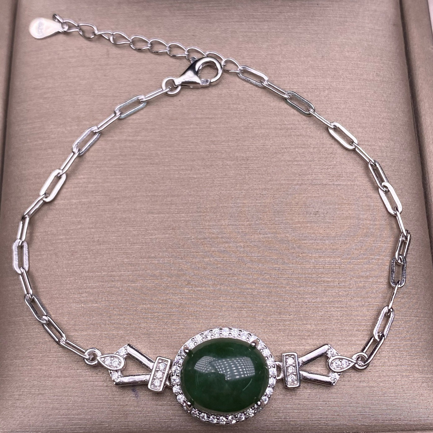 Aquamarine Hotan Jasper Bracelet s925 silver inlaid with  jewelry