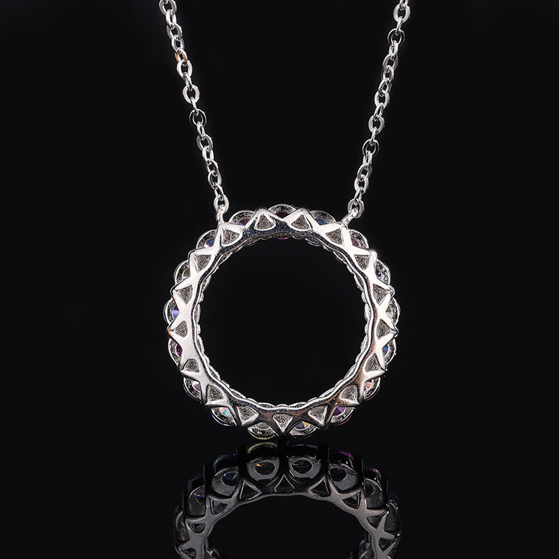 S925 perfect silver simulation colorful garland simple fashion necklace pendant