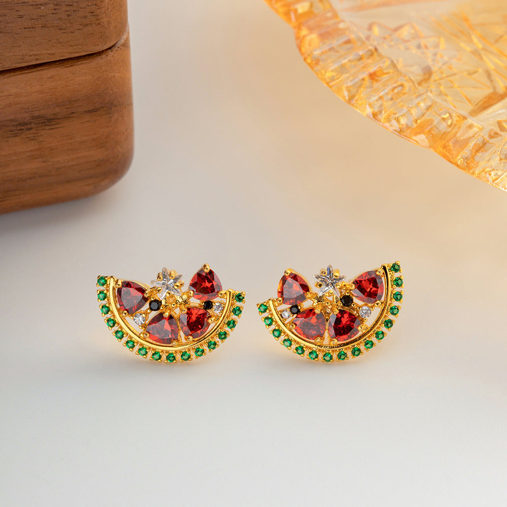 [DF]Pendientes de sandía estilo chino vintage 