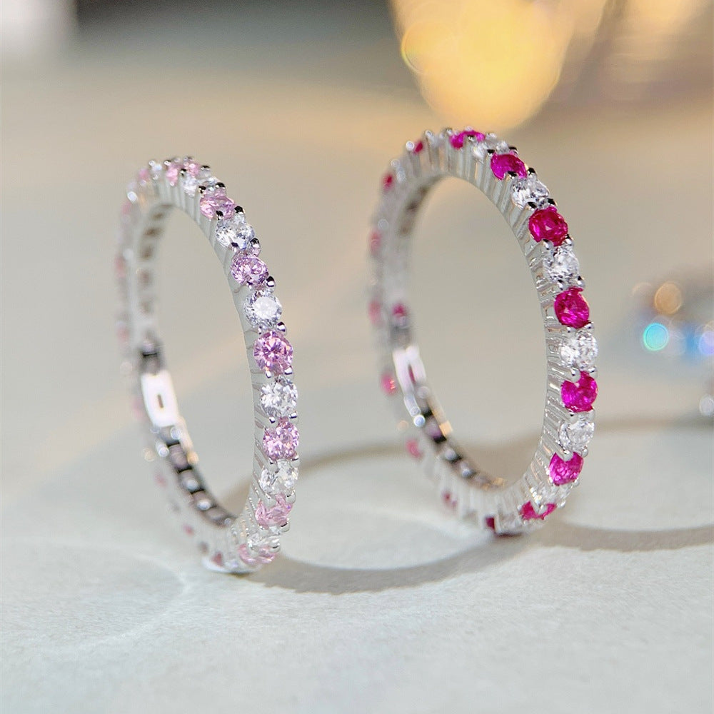 High carbon diamond s925 sterling silver ring, diamond gemstone zircon ring