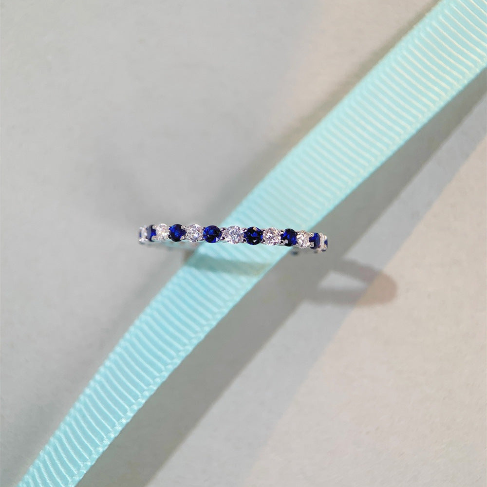 High carbon diamond s925 sterling silver ring, diamond gemstone zircon ring