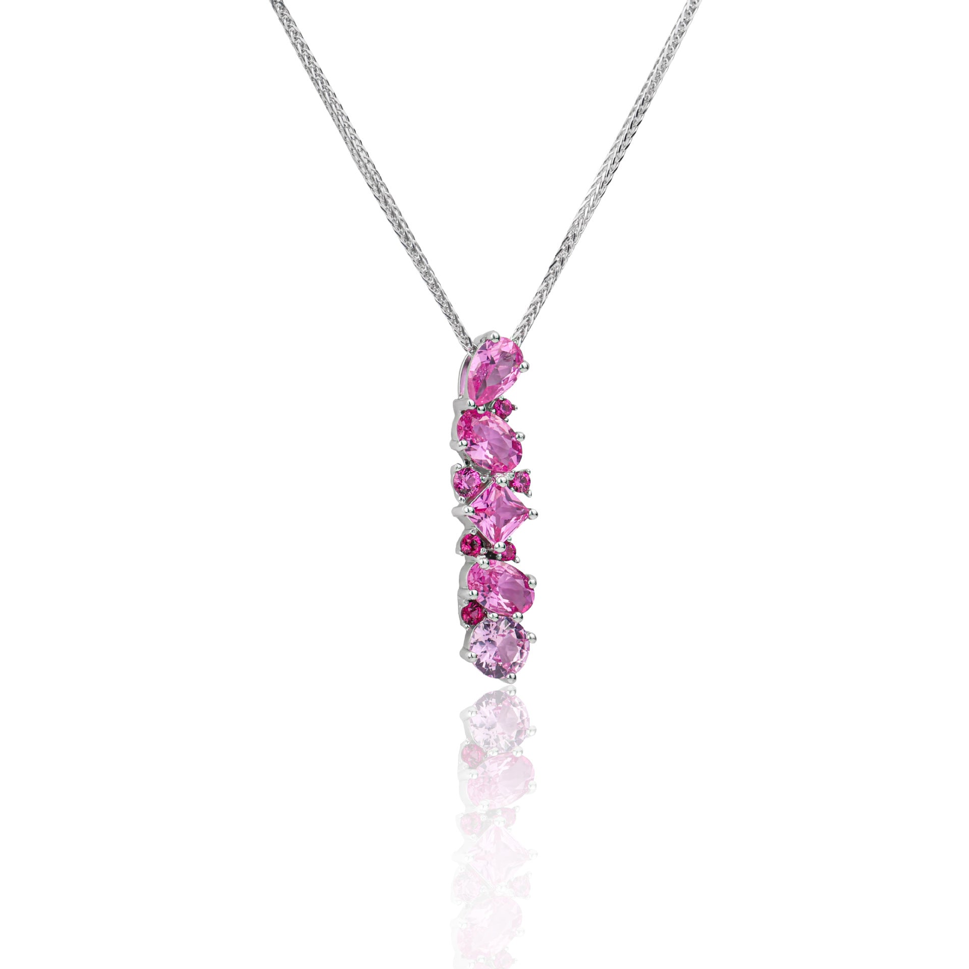 Collar de gemas cultivadas en plata esterlina S925, diseño atípico femenino, cadena de collar de gran sentido