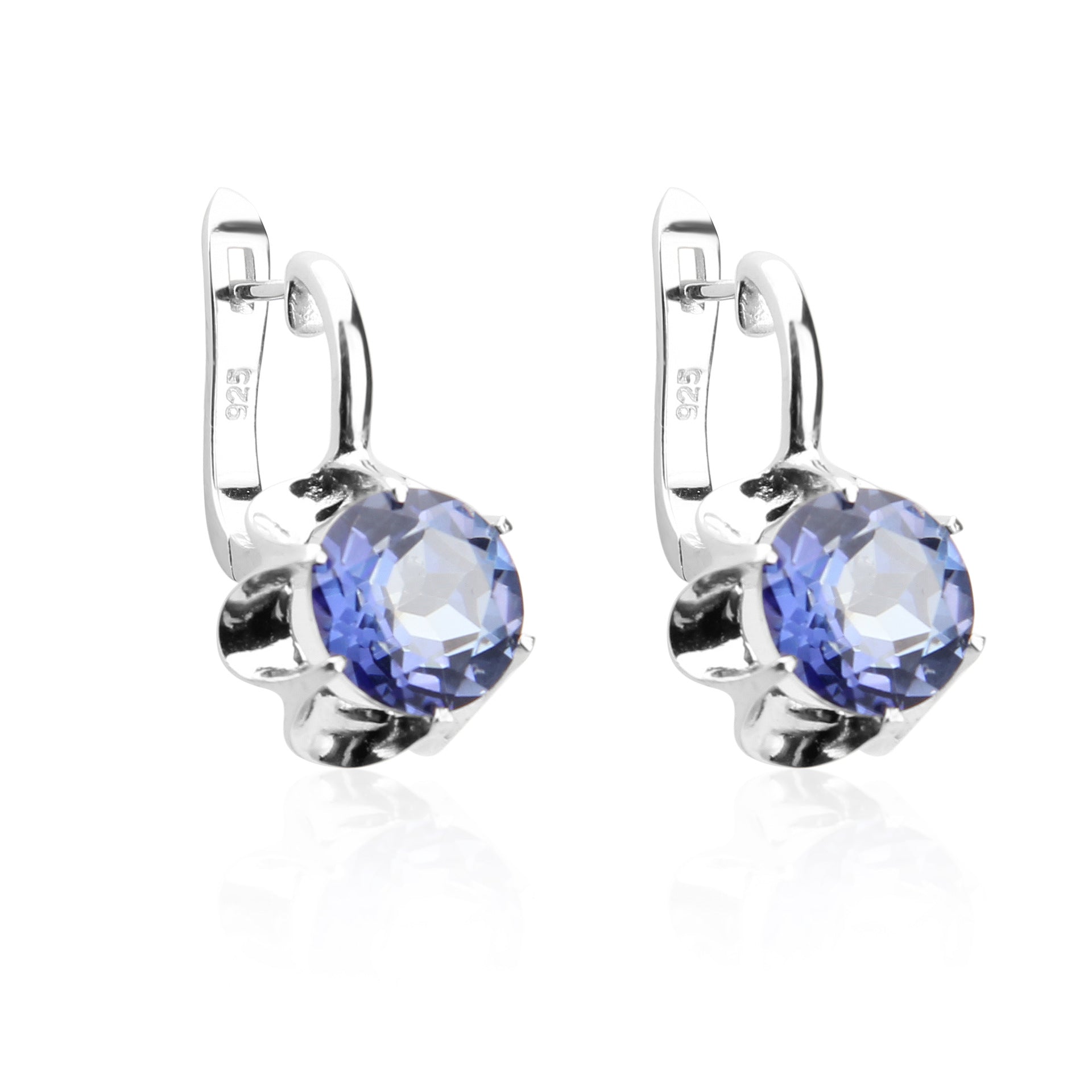 Pendientes de amatista amarilla natural con incrustaciones de plata s925 y piedras preciosas de topacio