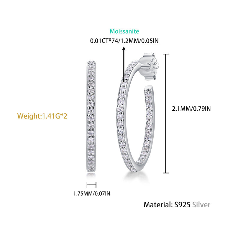 Boucles d'oreilles en Satin argent S925, avec boucles d'oreilles longues, Moissanite, nouvelle collection