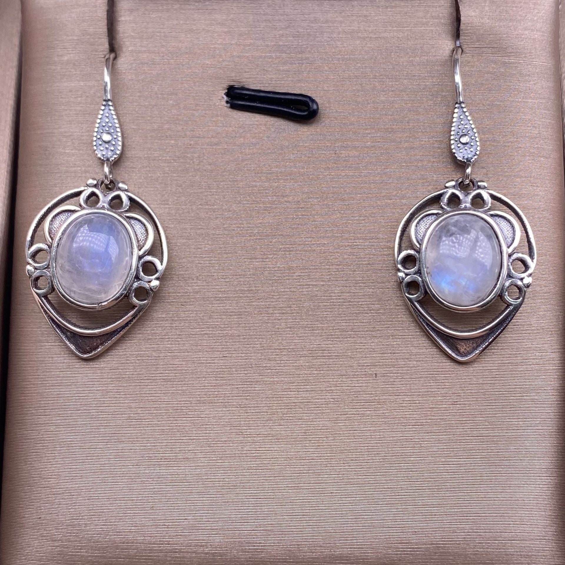 Aquamarine Moonstone Earrings S925 Silver Inlaid Vintage Silver Ear Hook