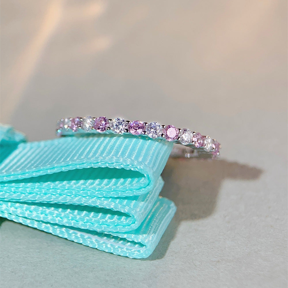 High carbon diamond s925 sterling silver ring, diamond gemstone zircon ring