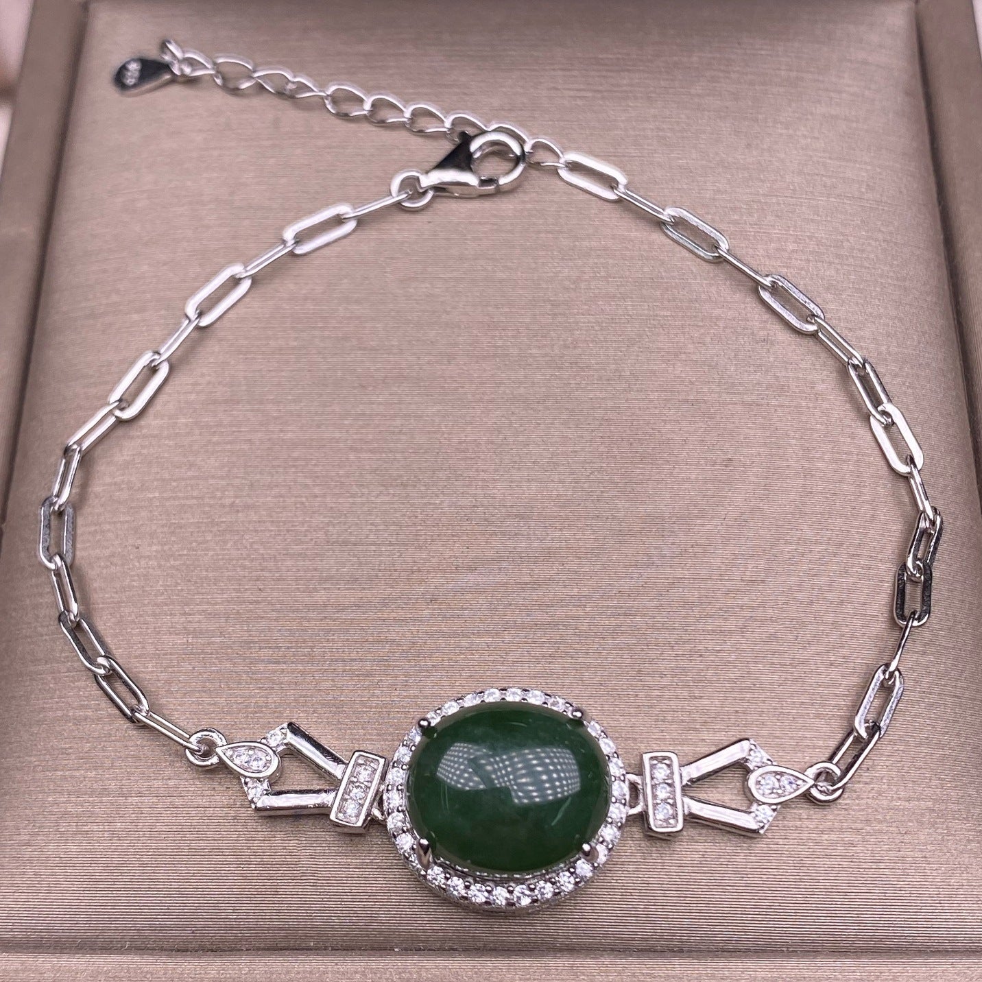 Aquamarine Hotan Jasper Bracelet s925 silver inlaid with  jewelry
