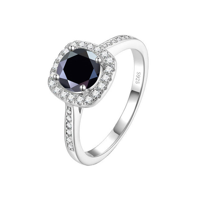 S925 Sterling Silver Ring Women's Classic Luxury Square Bag Moissanite Hollow Ring 12 Carat Ring