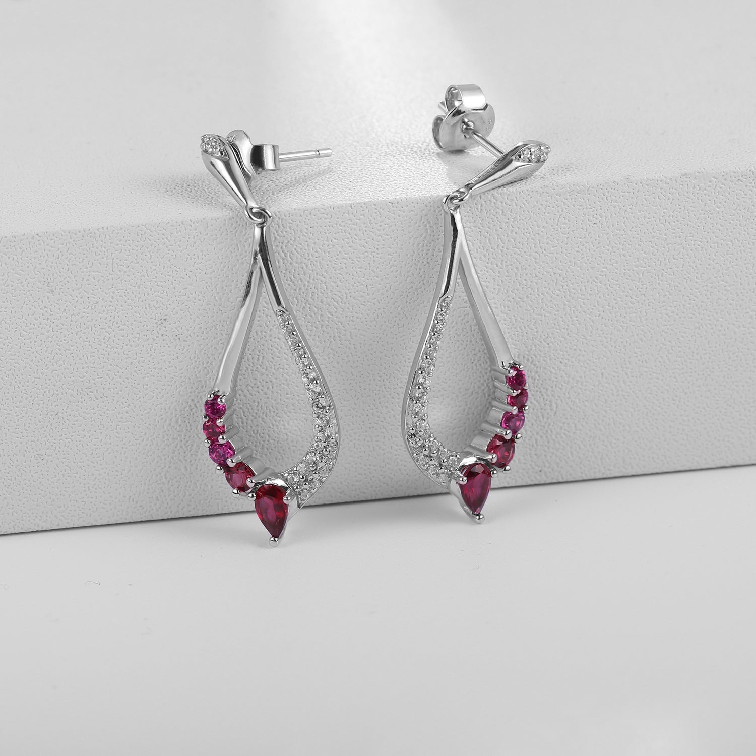 Boucles d'oreilles topaze naturelle, argent 925, pierres précieuses incrustées