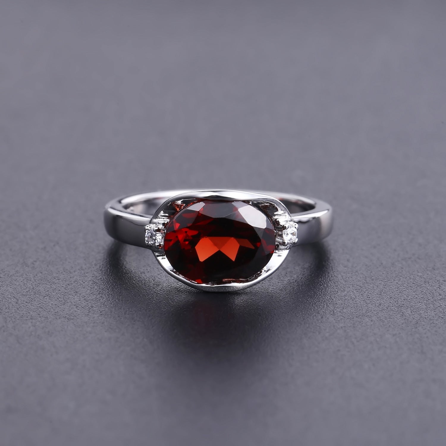 Anillo de granate rojo natural, diseño moderno y lujoso, conjunto con anillo de piedras preciosas de plata s925 de tesoro de color natural