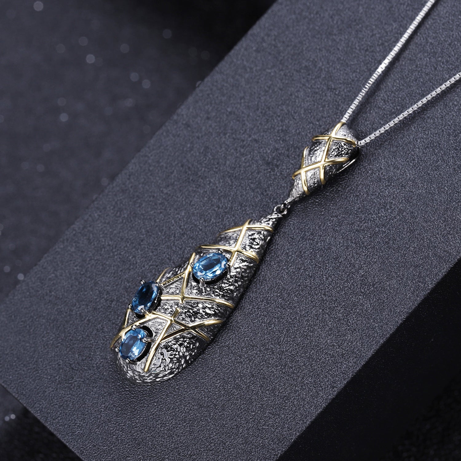 Colgante de collar de amatista natural en plata S925