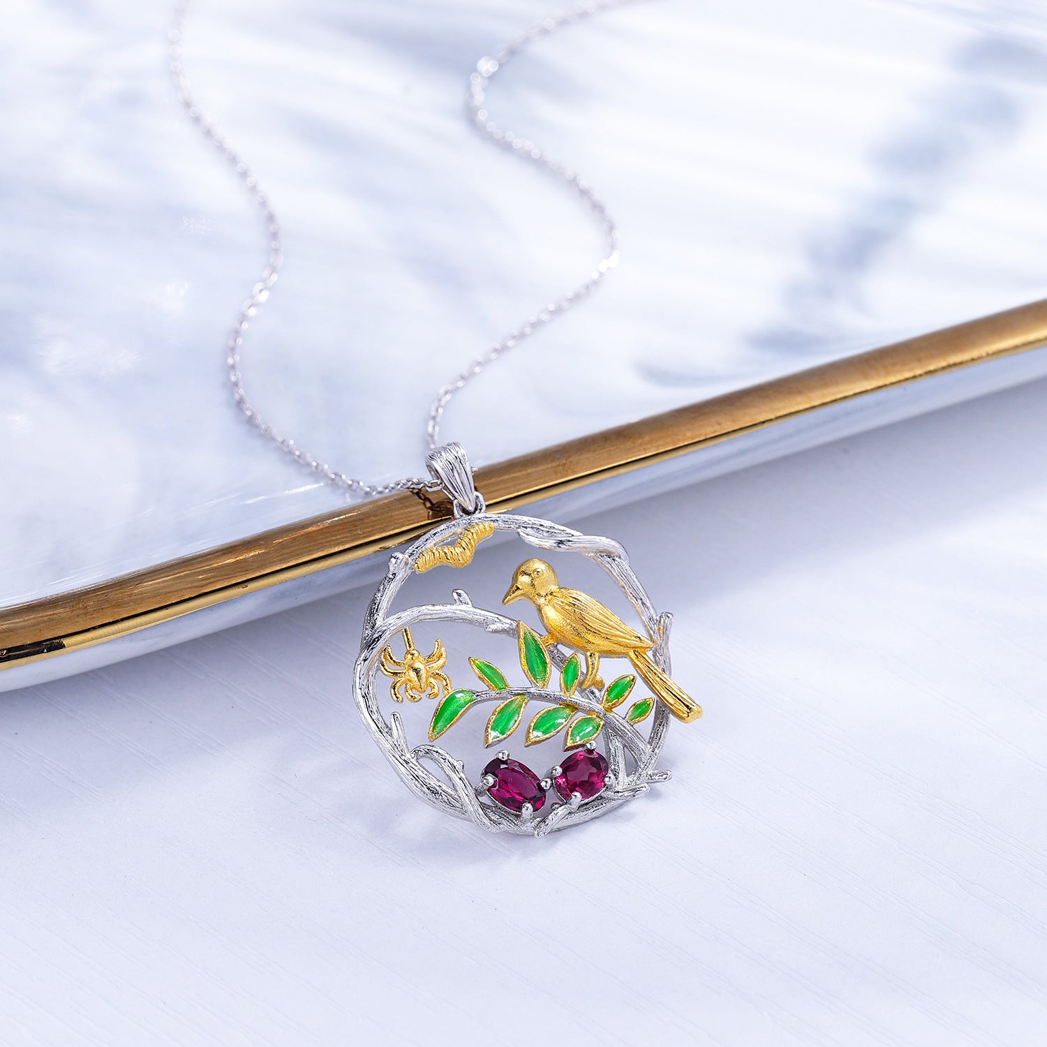 Collier de pierres précieuses de couleur topaze naturelle en argent sterling 925