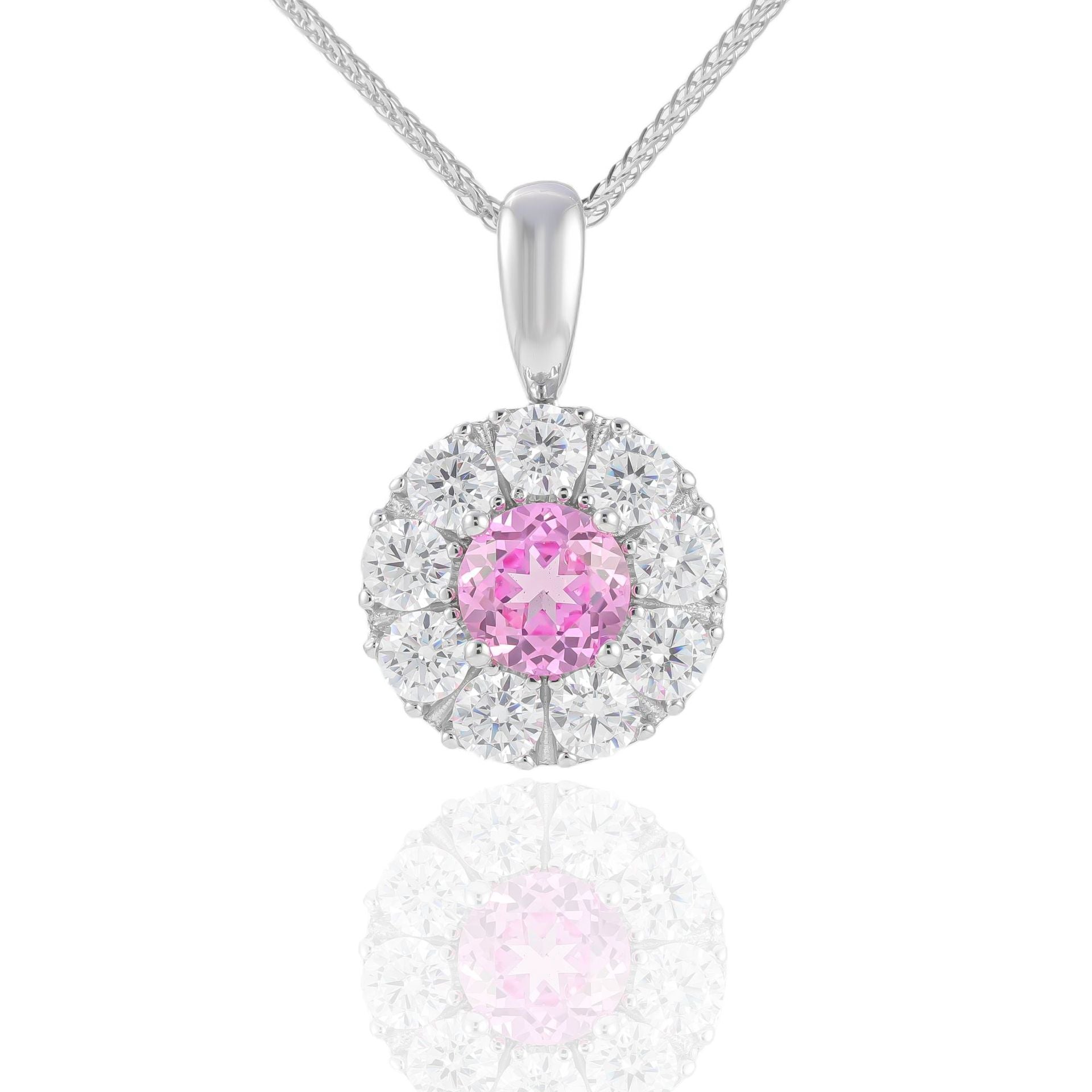 Collar de plata S925 con incrustaciones de zafiro cultivado de 6,5 mm Cadena de clavícula Joker