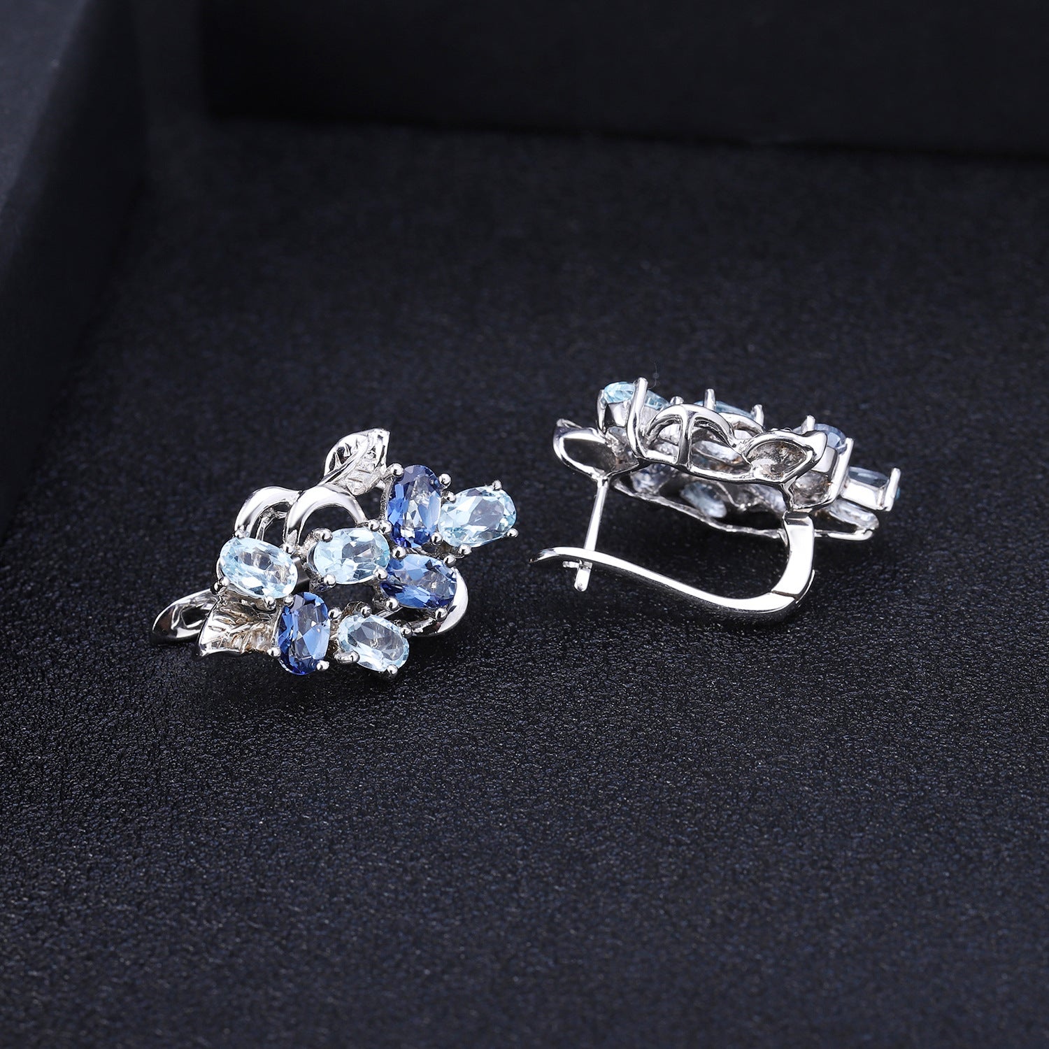 Natural Stone Topaz Earrings and Earrings s925 Silver Crystal Gemstone Earrings and Earrings
