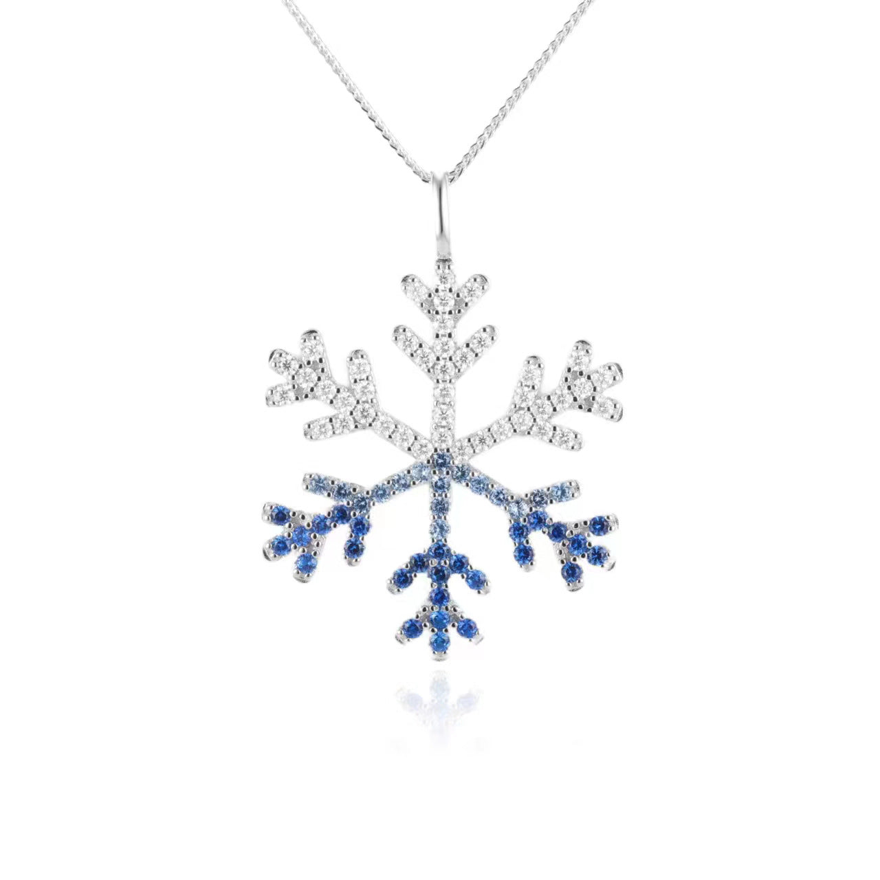 Collier pendentif en argent Sterling S925 incrusté de pierres précieuses cultivées, pendentif flocon de neige Moissaniteg