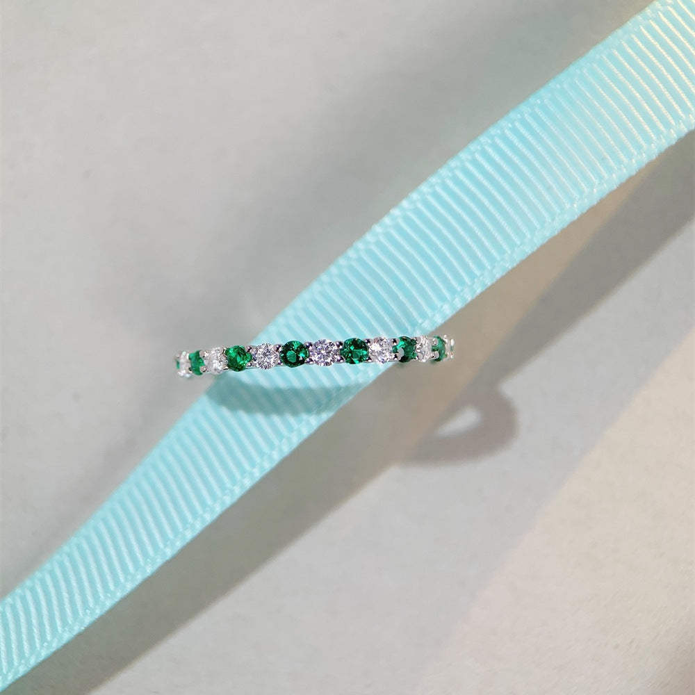 High carbon diamond s925 sterling silver ring, diamond gemstone zircon ring