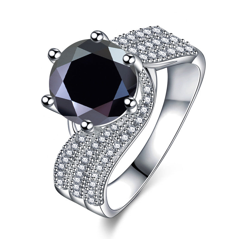 Anillo de moissanita auténtica de plata de ley 925 con diamantes de 5 quilates