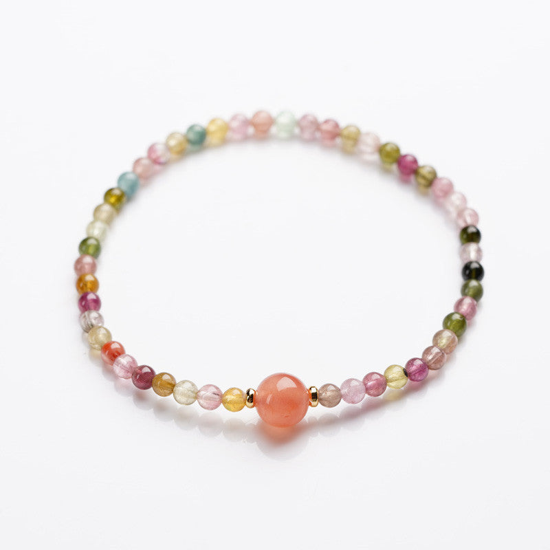 925 sterling silver colored tourmaline salt source bead bracelet