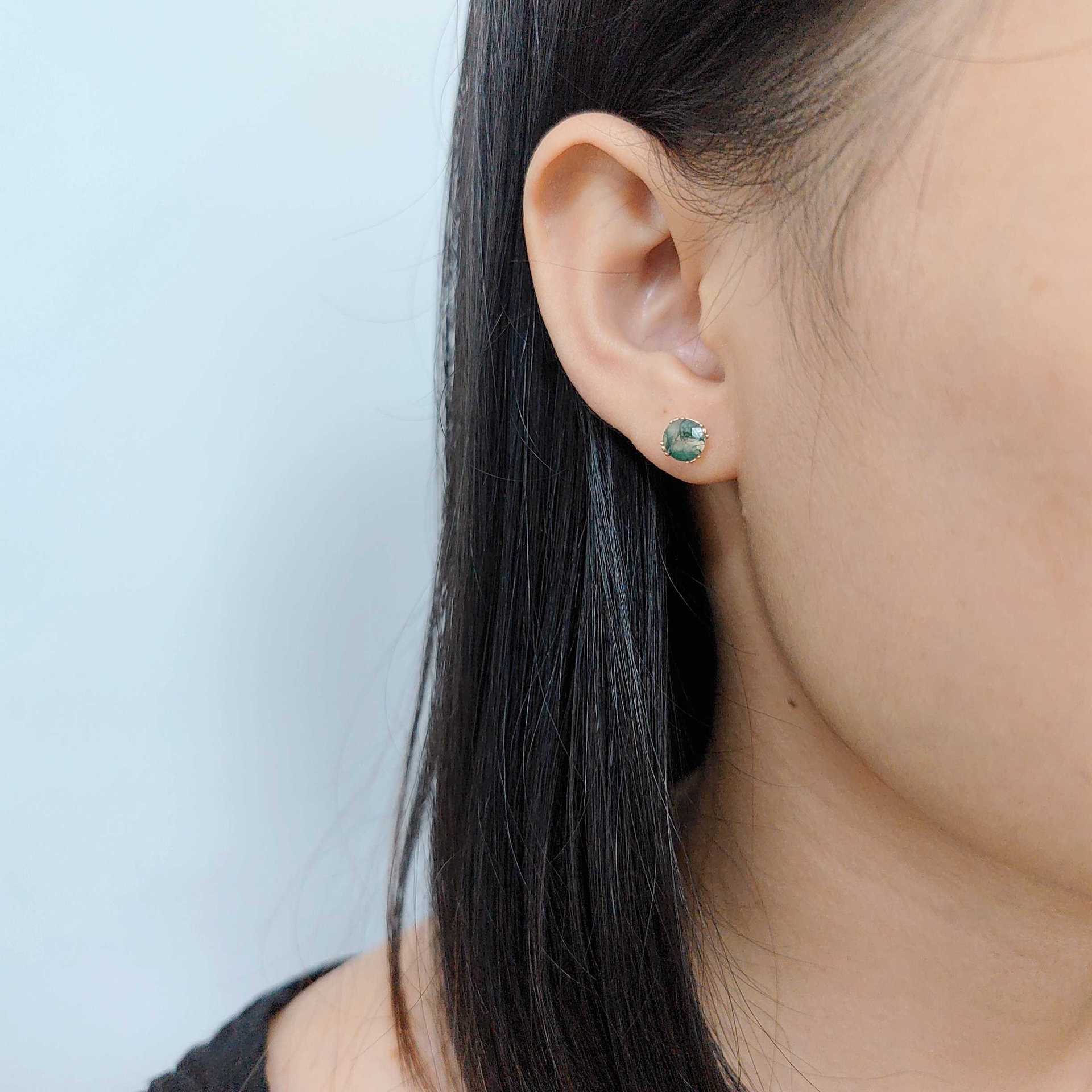 925 sterling silver natural aquatic agate necklace earrings gemstone jewelry set