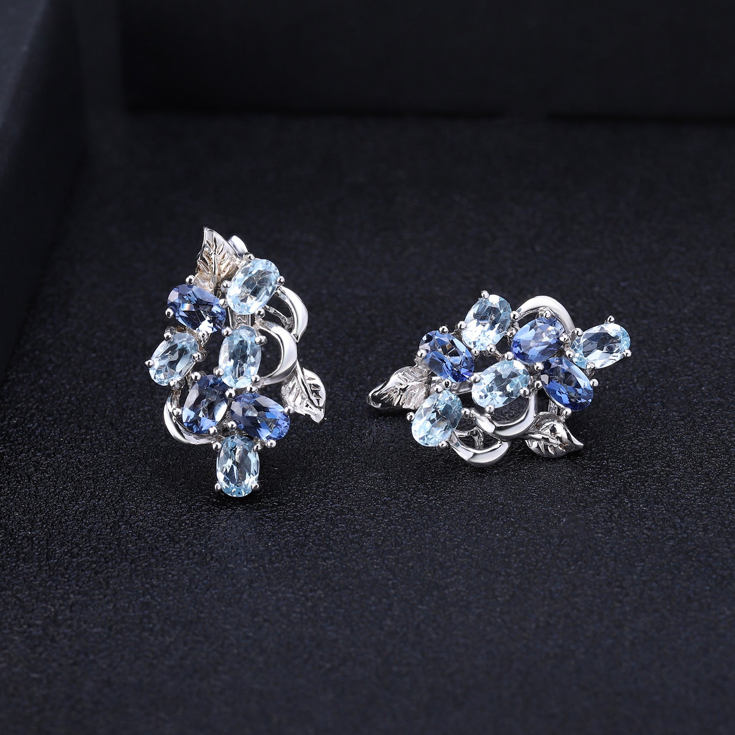 Natural Stone Topaz Earrings and Earrings s925 Silver Crystal Gemstone Earrings and Earrings